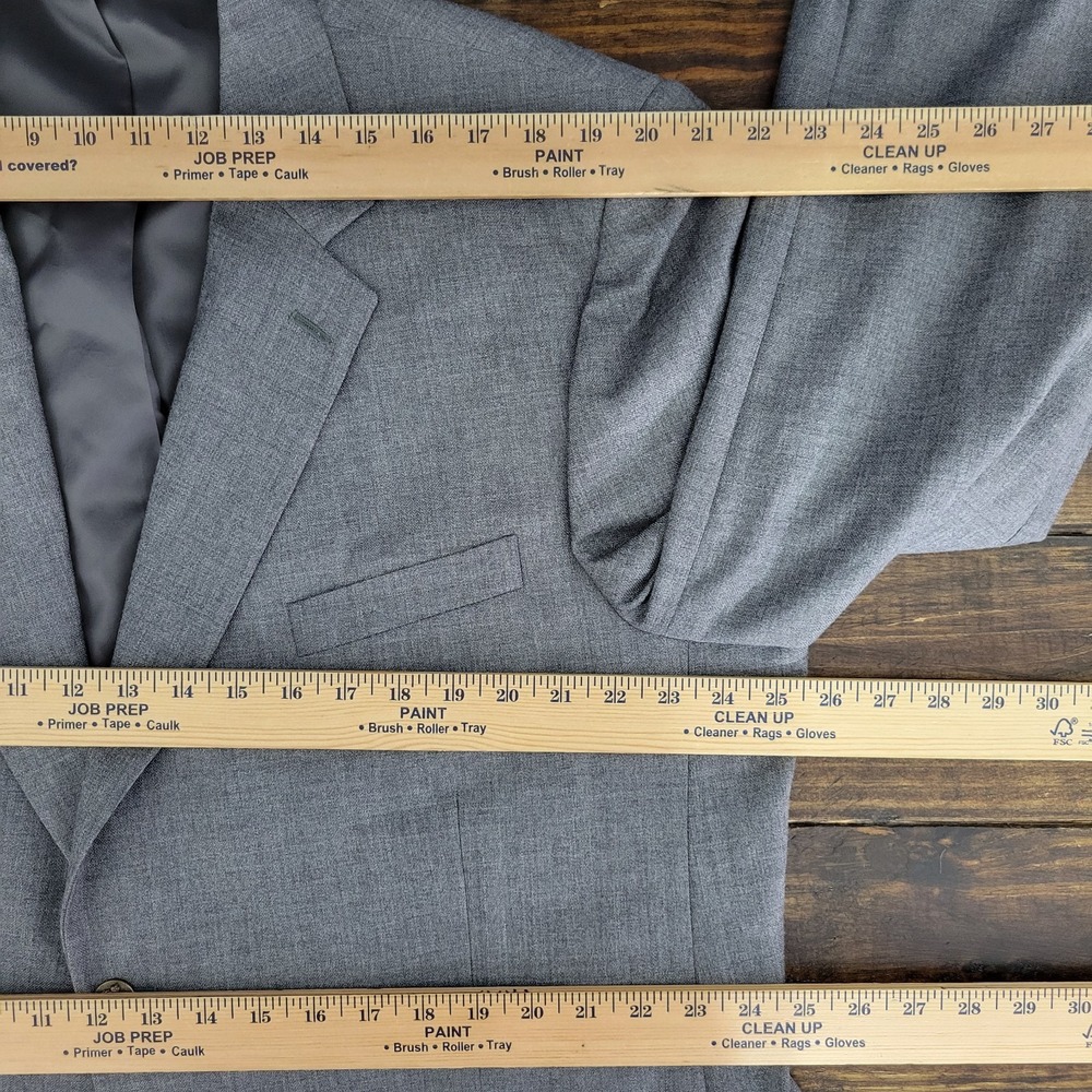 Statements Men's Sport‎ Coat Blazer Two Button Gray Poly Wool Blend Size 48R - Picture 3 of 13